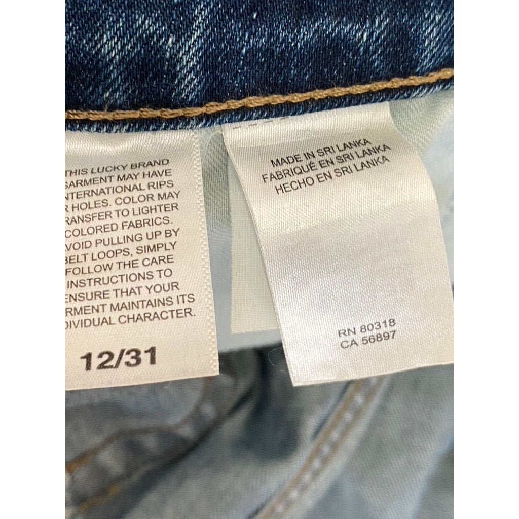 LUCKY BRAND Women's Light Blue Denim The Cut-Off Mid-Rise Shorts SZ 12/31