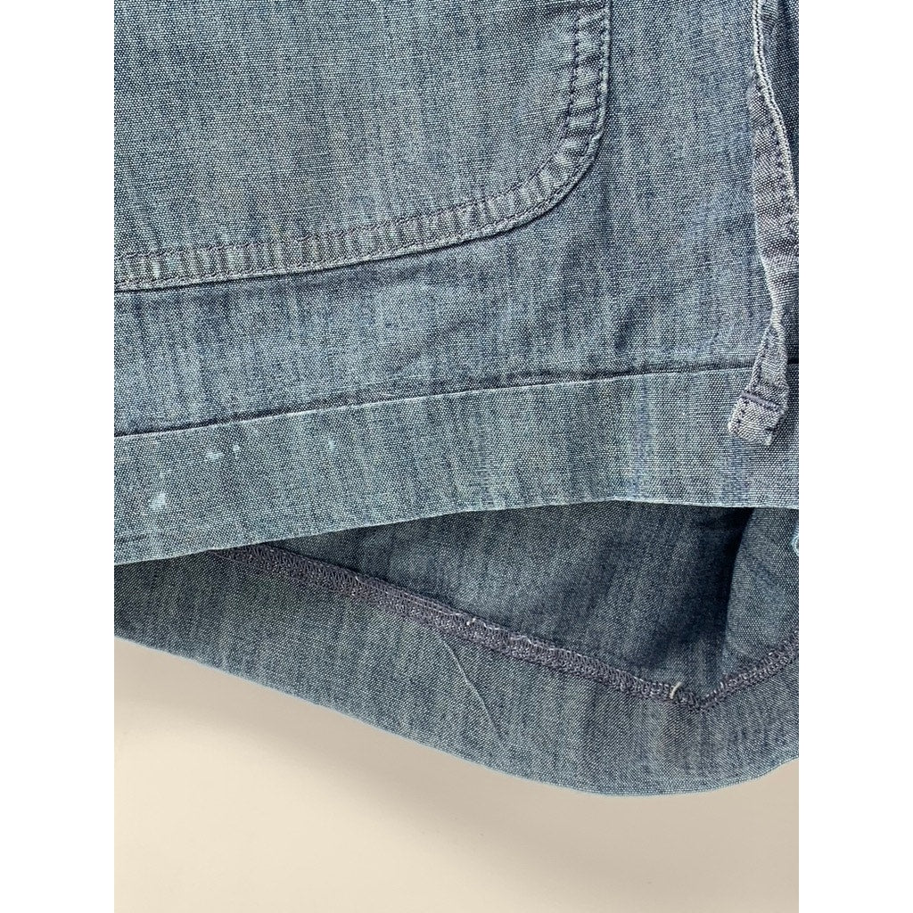 THE NORTH FACE Women's Blue Chambray Regular-Fit Casual Shorts SZ 10