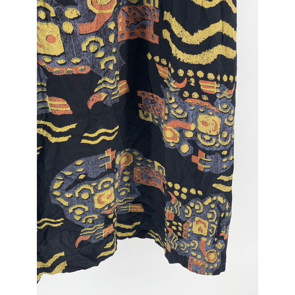 NEW OPTIONS PLUS Women's Navy Printed Short Sleeve Dress SZ 2X