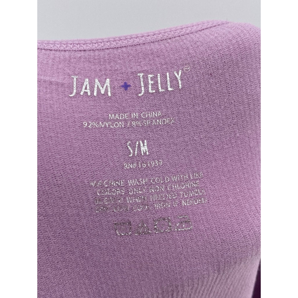 JAM + JELLY Women's Lilac Stretch Ribbed Strapless Bodycon Dress SZ S/M