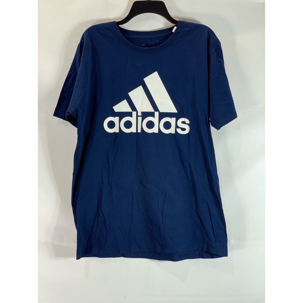 ADIDAS Men's Navy Graphic The-Go-To Short Sleeve Regular-Fit T-Shirt SZ L