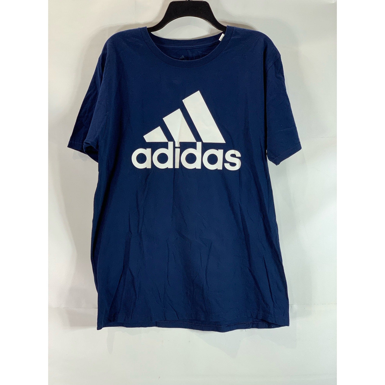 ADIDAS Men's Navy Graphic The-Go-To Short Sleeve Regular-Fit T-Shirt SZ L
