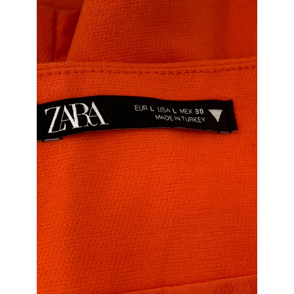 ZARA Women's Orange Cutout Spaghetti Strap Straight-Neck Crop Top SZ L