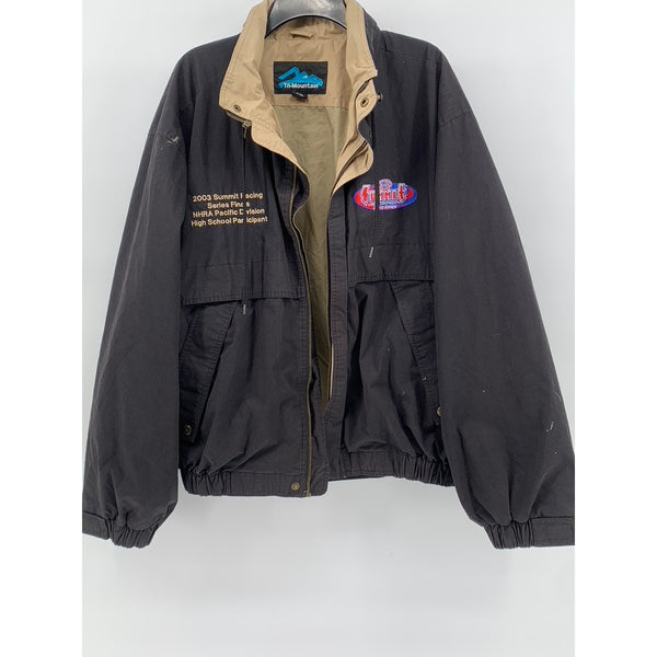 TRI-MOUNTAIN Men's Black Vintage Zip-Up Racing Logo Jacket SZ XL