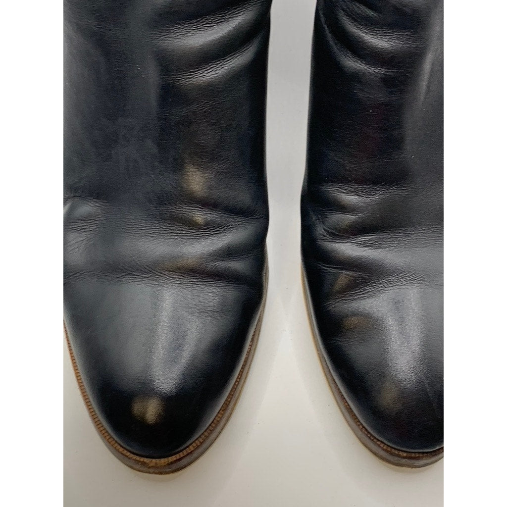 3.1 PHILLIP LIM Women's Black Leather Block Heel Ankle Boots SZ 38(8)