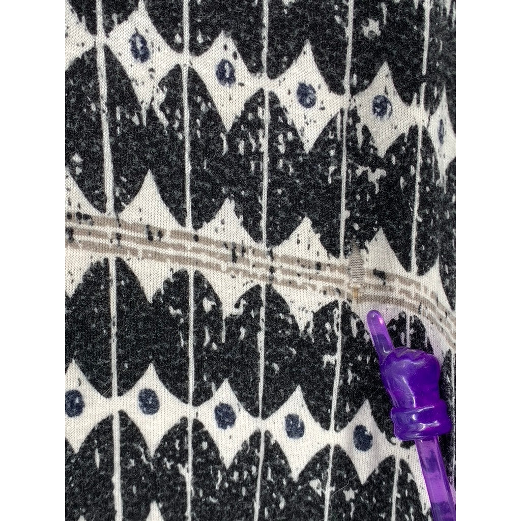 MAX EDITION Women’s Black-White Printed Maxi Skirt SZ M