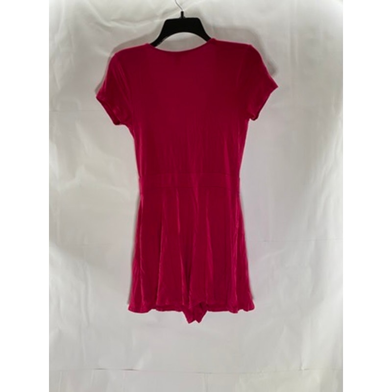 FOREVER 21 Women's Fuchsia Short Sleeve V-Neck Wrap Romper SZ M