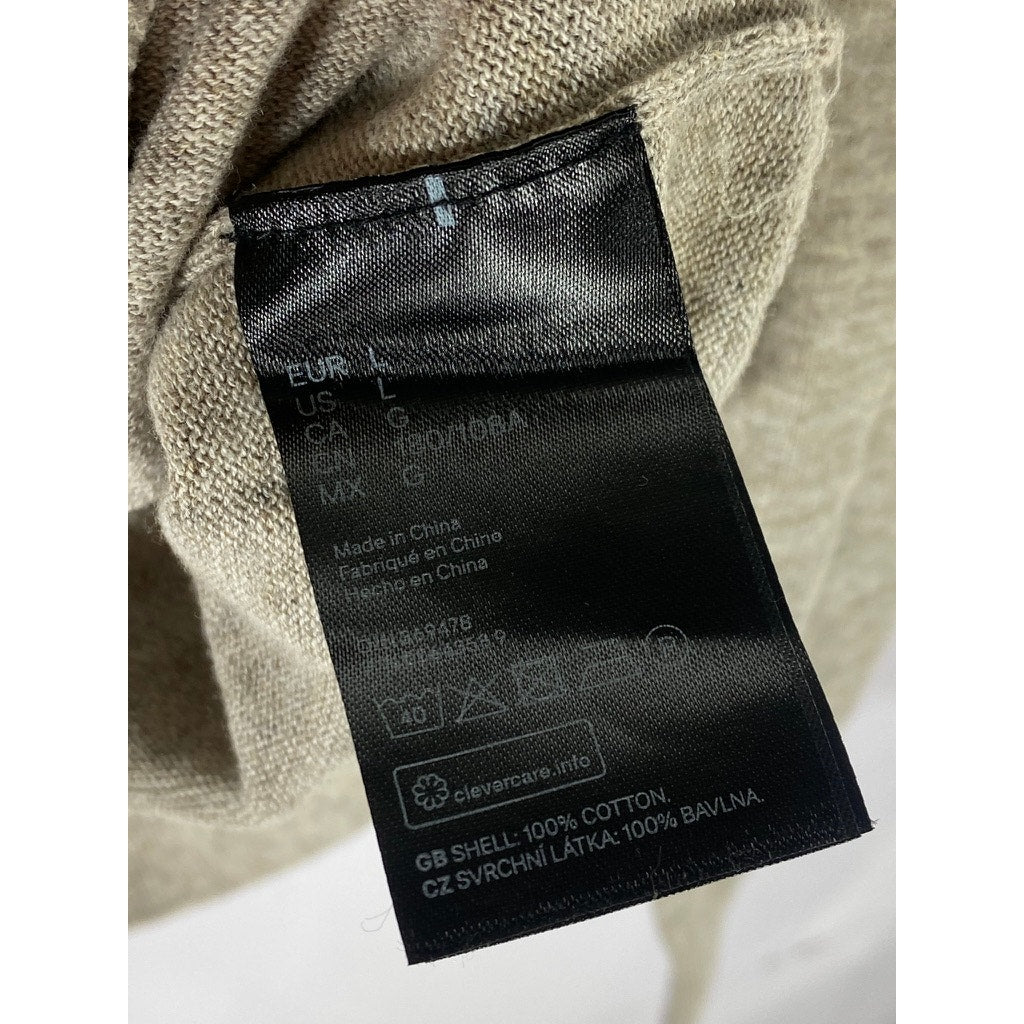 H&M Men's Gray Knit Cotton Crewneck Lightweight Pullover Sweater SZ L