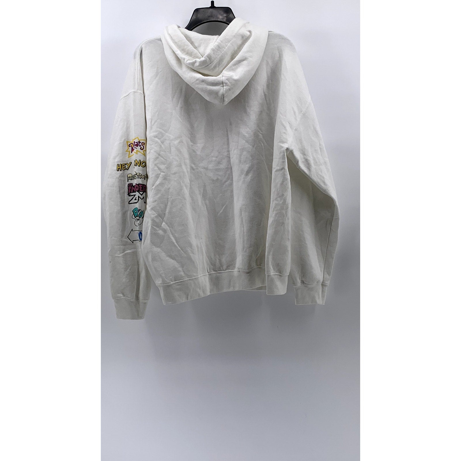 GILDAN Unisex Adult White Nickelodeon Character Box Long Sleeve Hoodie SZ L