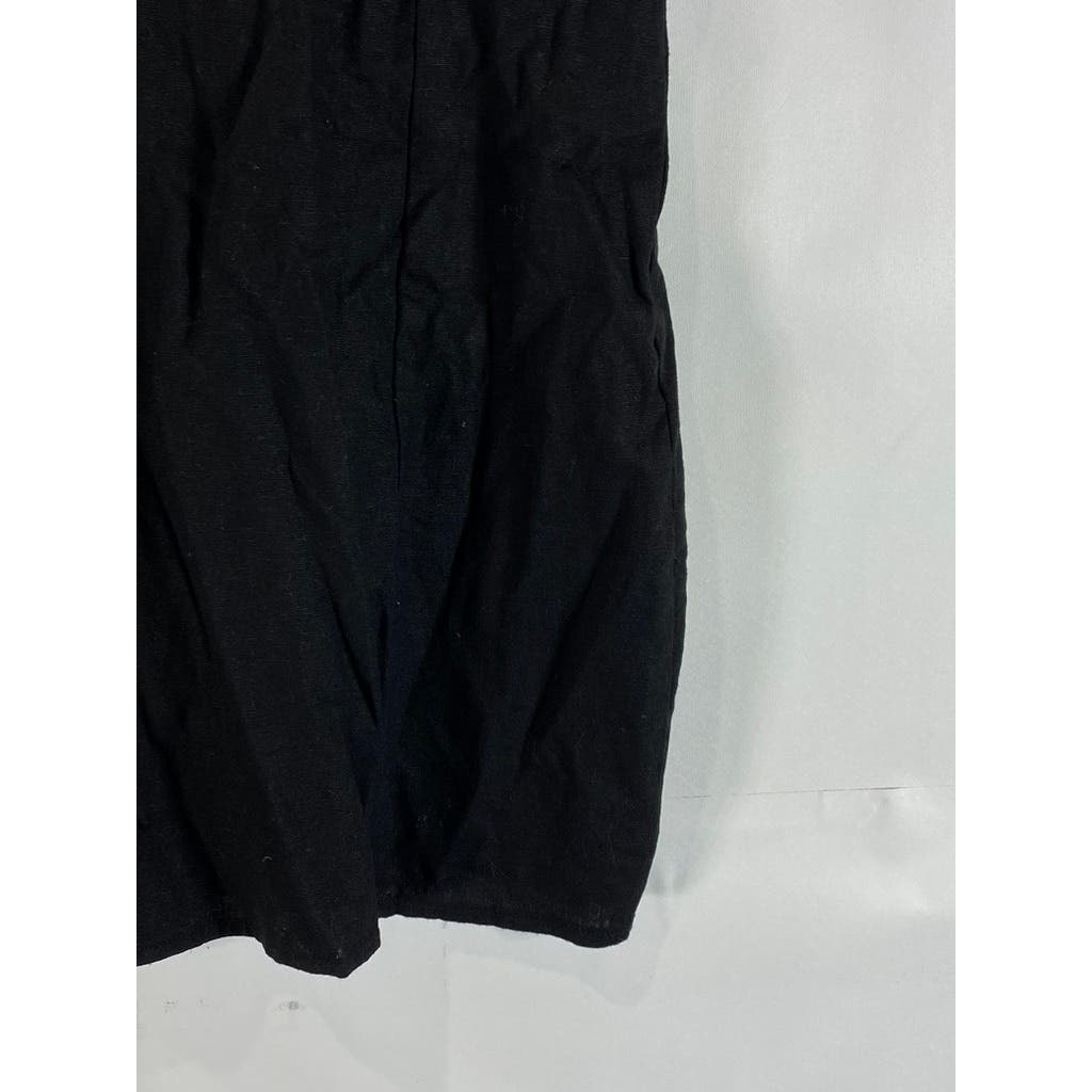 KENDALL & KYLIE Women's Black Solid V-Neck Adjustable Strap Mini Dress SZ S