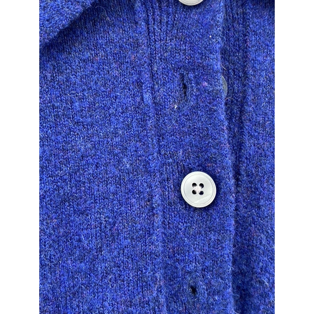 J.CREW Women's Royal Blue Super Soft Yarn Knit Long Sleeve Sweater Polo SZ S