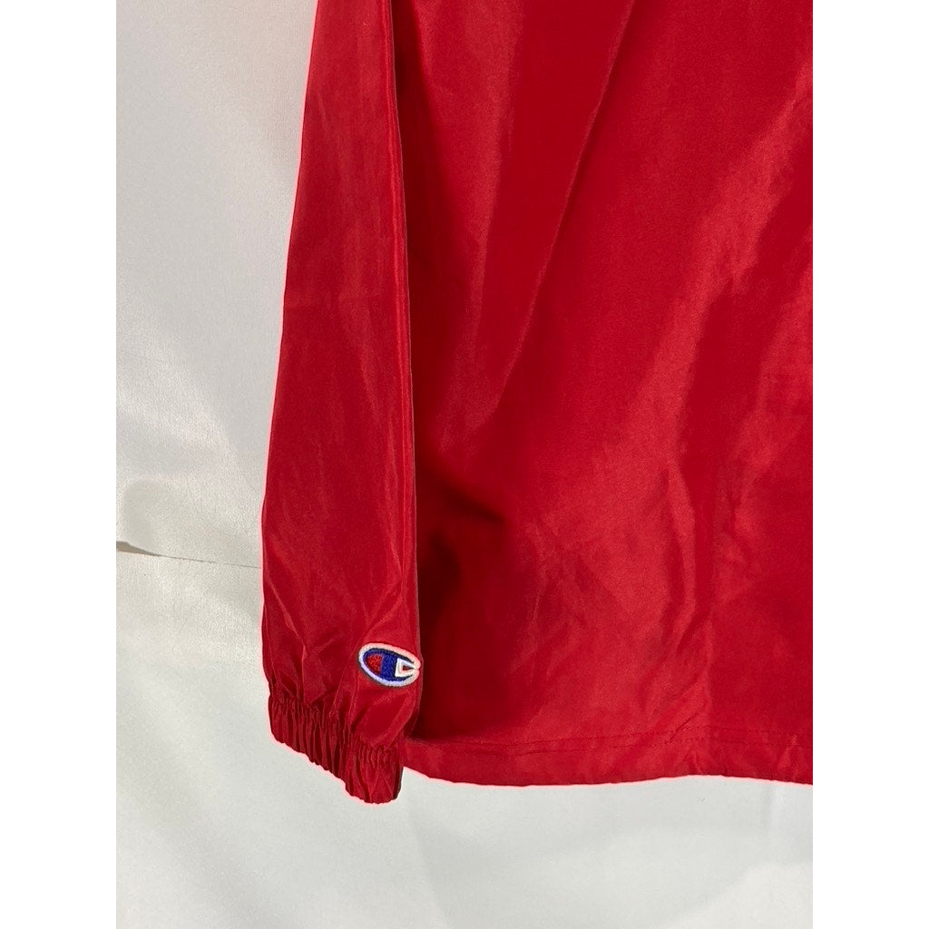 CHAMPION Men's Bright Red Water-Wind Resistant Half-Zip Lightweight Jacket SZ2XL