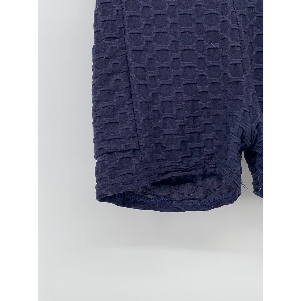 XJBOOST Women's Navy Honeycomb Textured Cinched Shorts SZ S/M