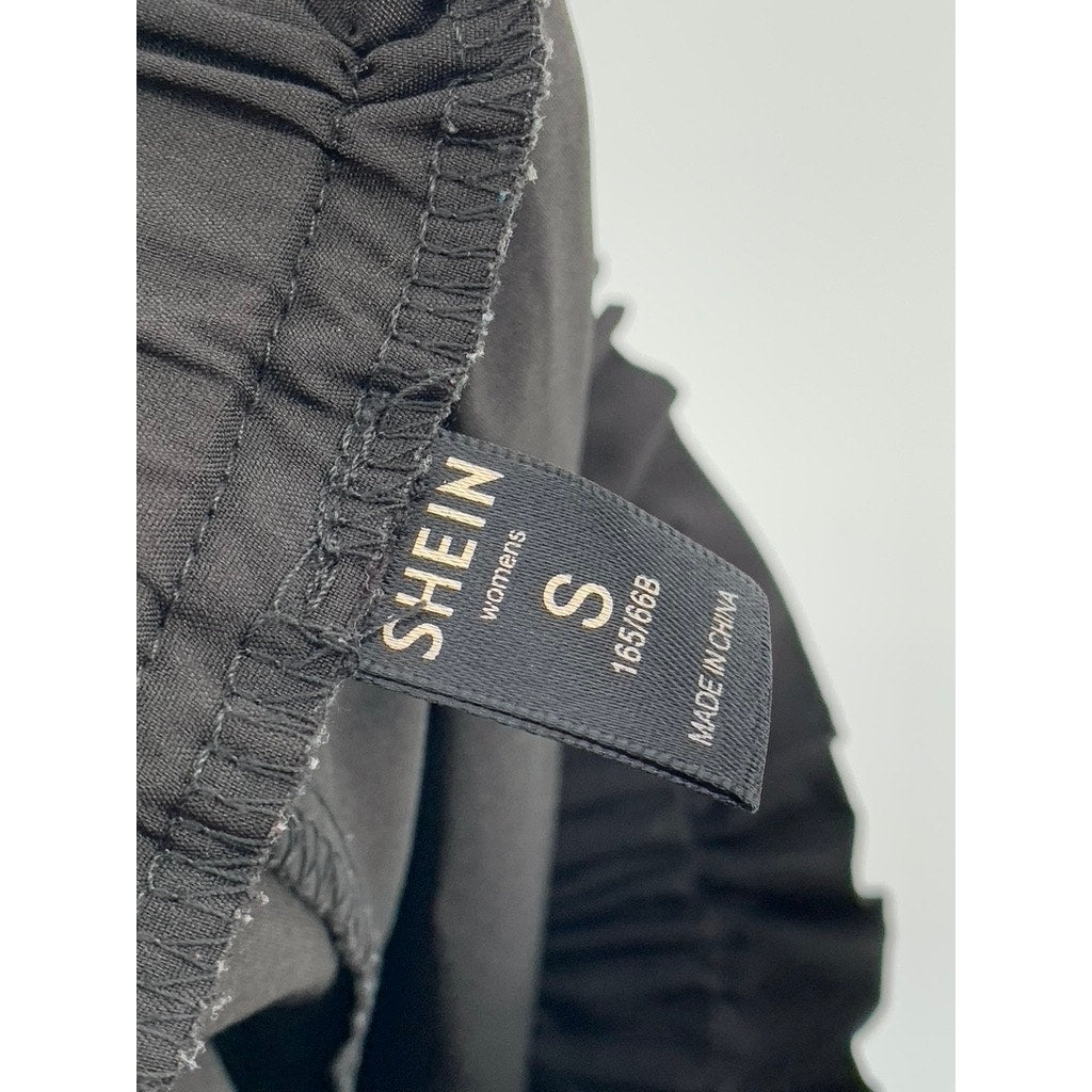 SHEIN Women's Black Solid Pull-On Relaxed Fit Paperbag Shorts SZ S