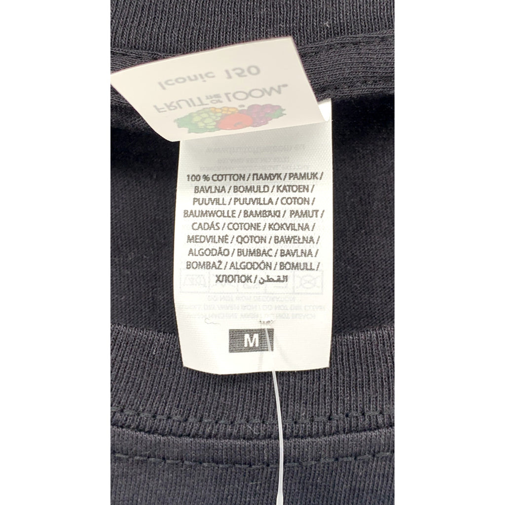 FRUIT OF LOOM Men's Black Best of 1972 Logo Crewneck Short Sleeve T-Shirt SZ M