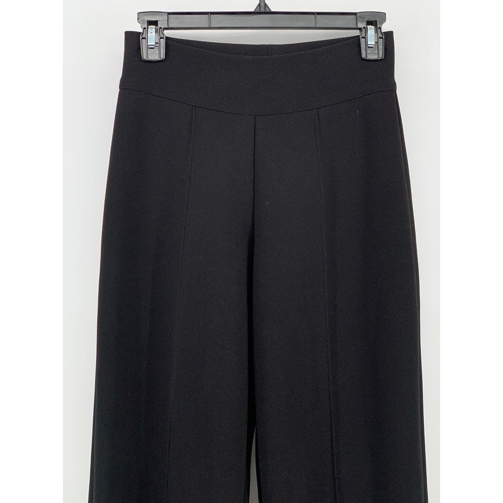 MEYOUR Women's Black Solid Stripe Wide-Leg Pull-On Pants SZ S