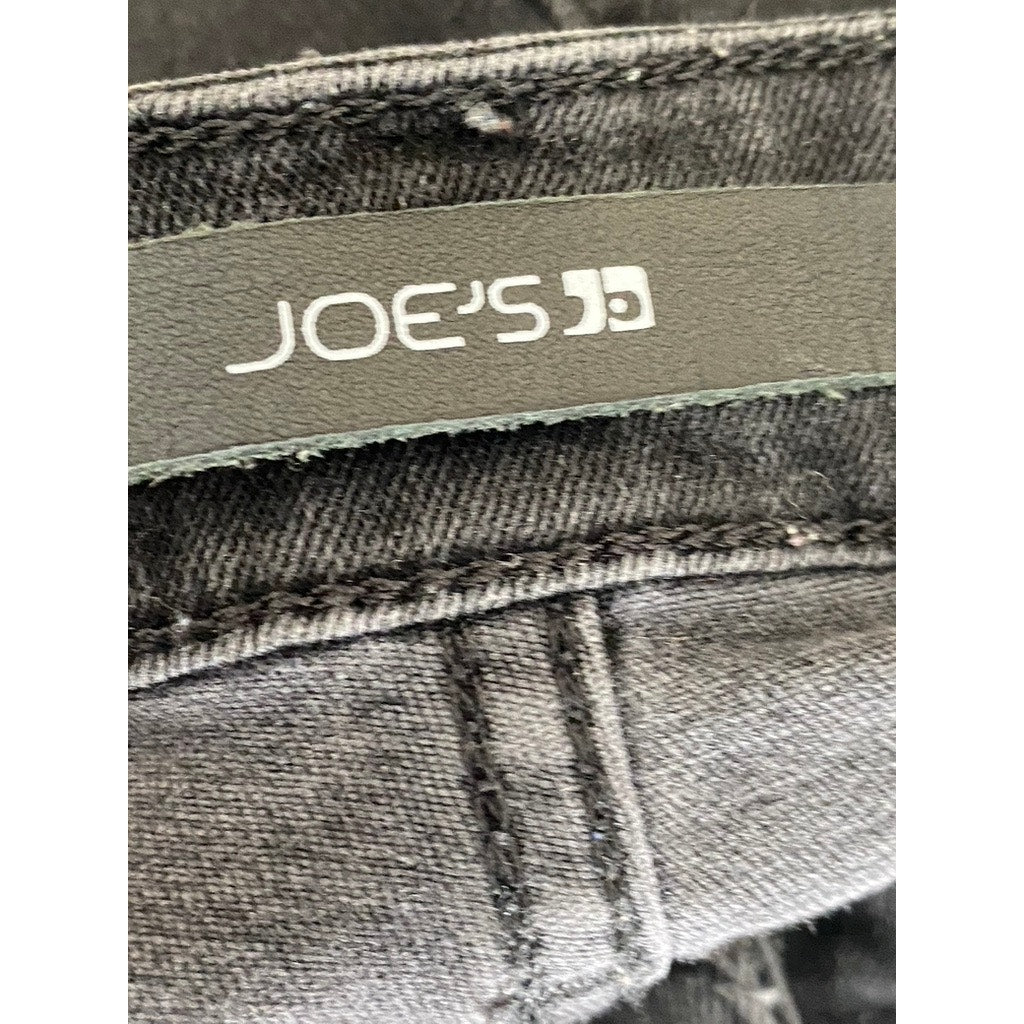 JOE'S JEANS Women's Black The Icon Mid-Rise Slit-Hem Skinny Ankle Jean SZ 28