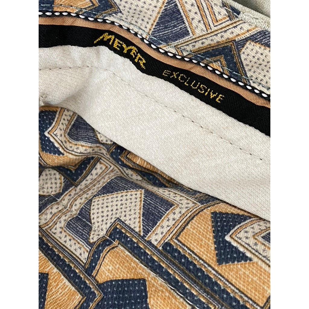 MEYER Men's Beige Pinstripe Modern-Fit B-Palma Chino Shorts SZ 32