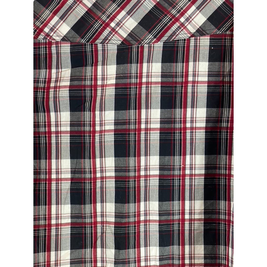 HELIX Men's Red/Black Western Plaid Athletic-Fit Button-Up Shirt SZ XL