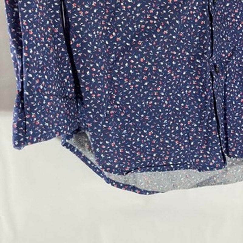 BANANA REPUBLIC Men's Blue Daisy Floral Soft Wash Slim-Fit Button-Up Shirt SZ M