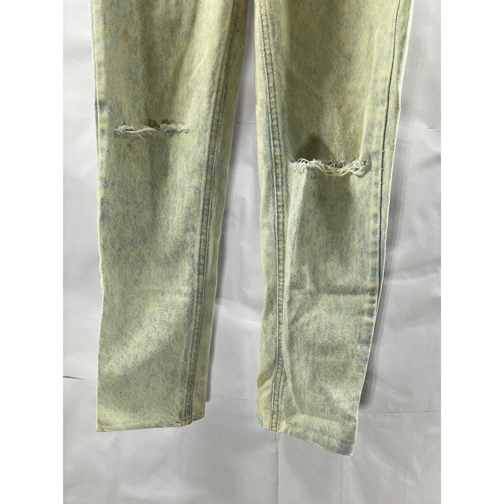 CALVIN KLEIN SPORT Women's Light Blue Distressed Skinny-Leg Denim Jean SZ 4