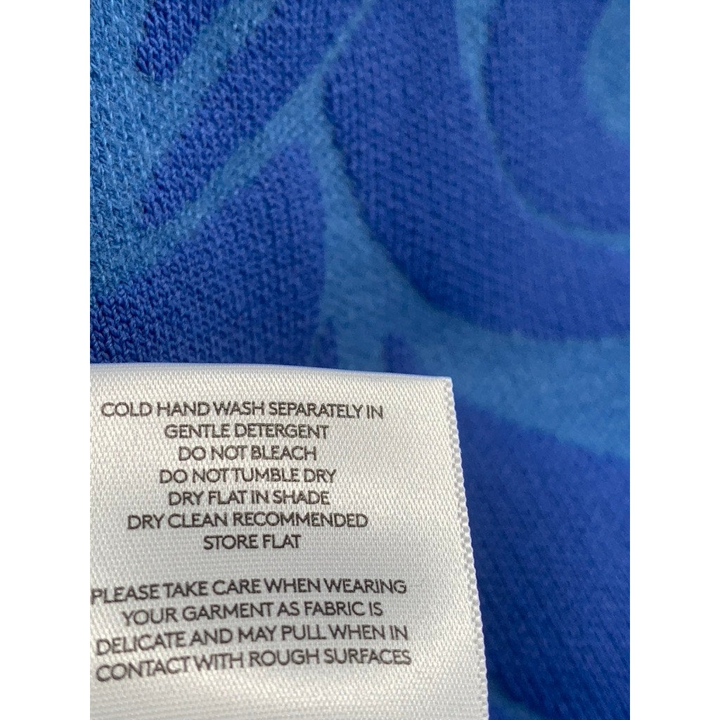 THE WOLF GANG Women's Blue Swirl Print Scoop-Neck Cutout Bodycon Mini Dress SZXS