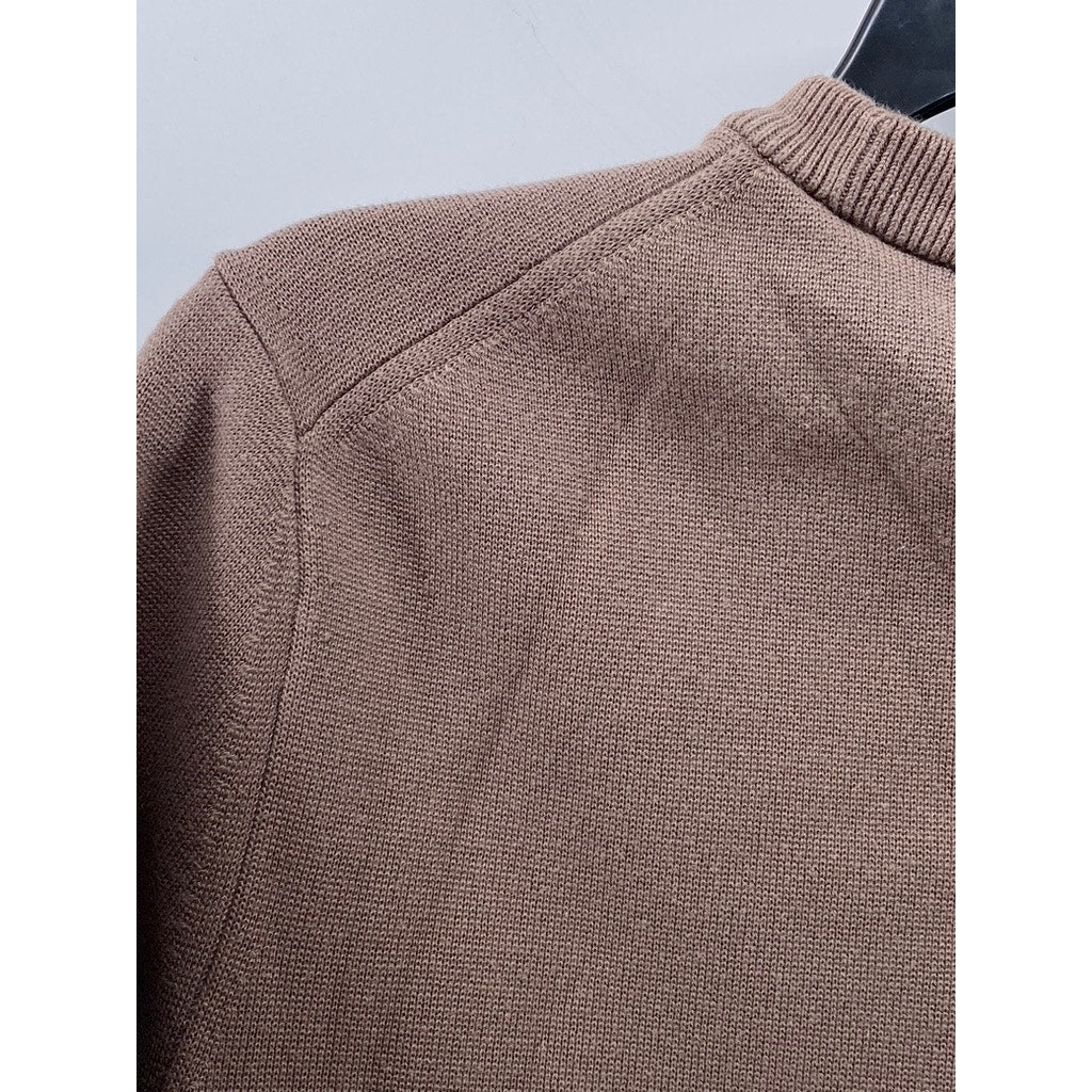 UNIQLO Men's Light Brown Crewneck Long Sleeve Pullover Knit Sweater SZ XS