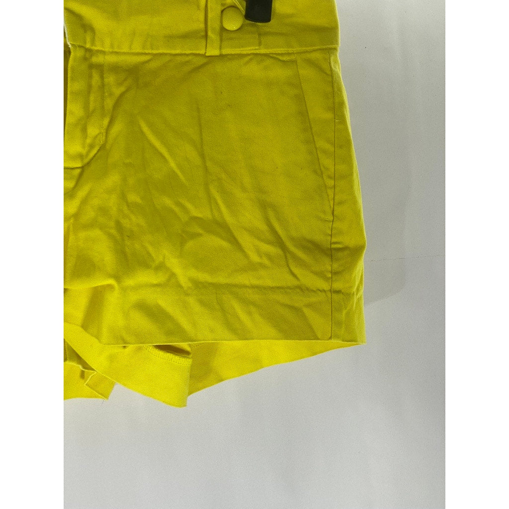BANANA REPUBLIC Women's Golden Green Regular-Fit Solid Button Bermuda Shorts SZ4