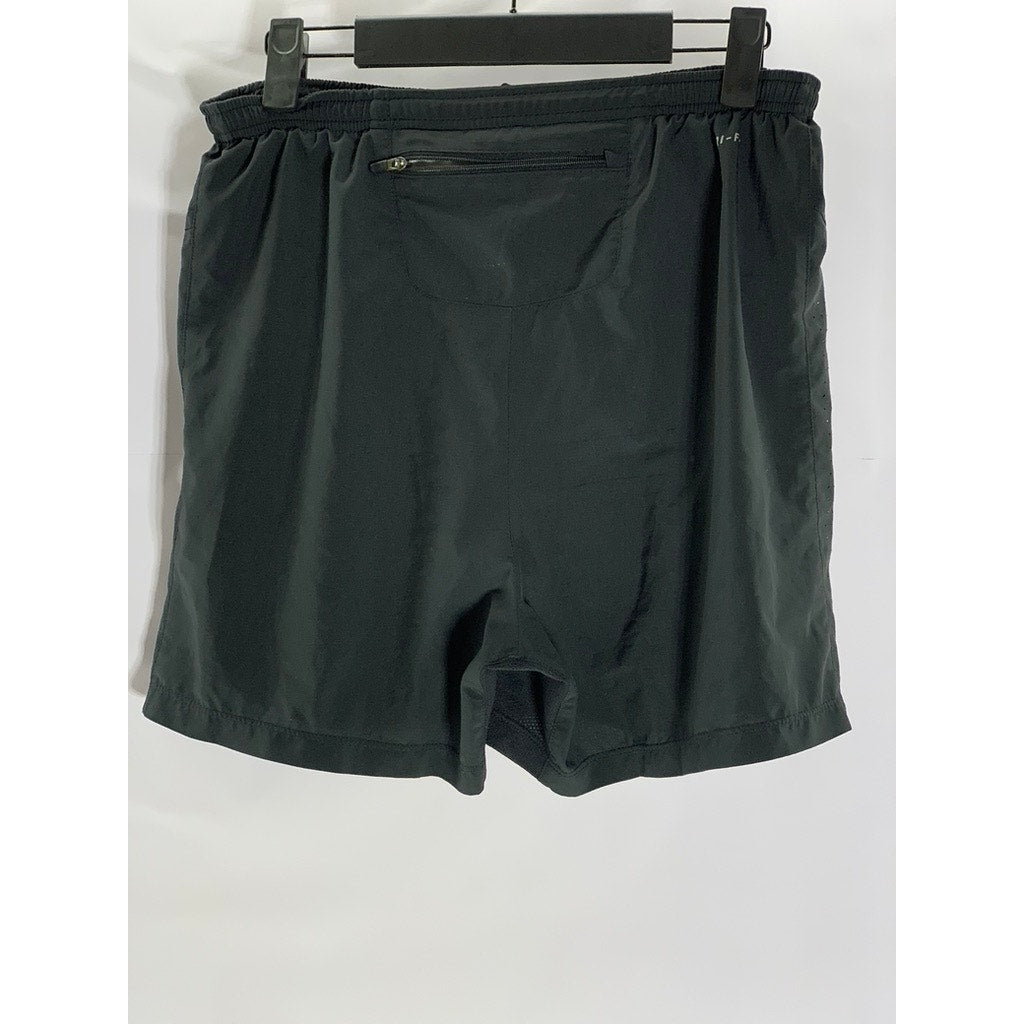 NIKE Women's Black Infinity Dri-Fit Back Zipper Pocket Activewear Shorts SZ S