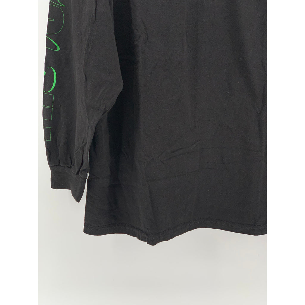 ALSTYLE Men's Black-Green Film Crew Logo Long Sleeve Classic T-Shirt SZ L