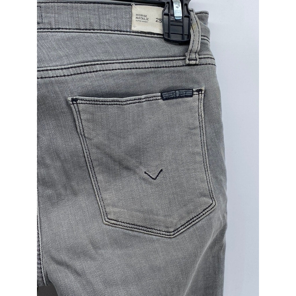 HUDSON Women's Light Gray Denim Super Skinny Midrise Natalie Jeans SZ 25