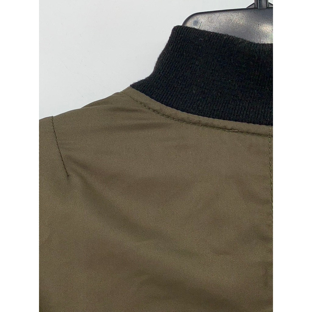 PORTOBELLO Women's Olive Green Zip-Up Bomber Jacket SZ 12(USM)