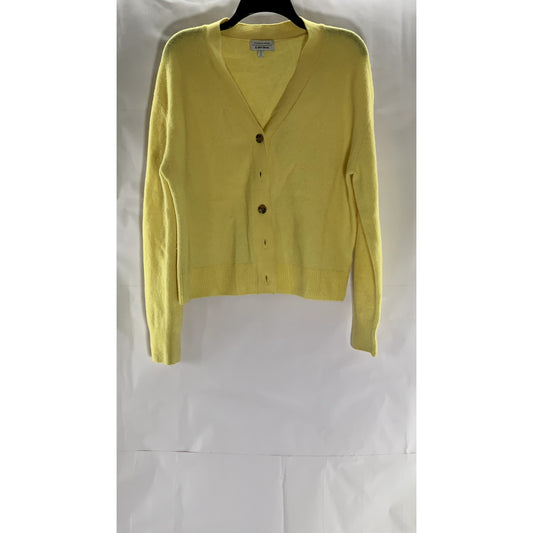 STOCKHOLM ATELIER & OTHER STORIES Women's Yellow Wool-Blend V-Neck Cardigan SZ S