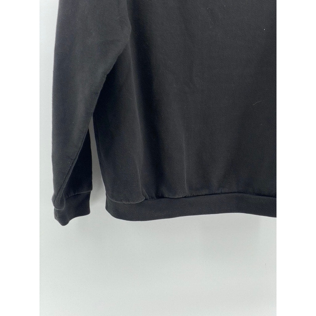 LES FANTOMES Men's Black Embroidered Man Crewneck Long Sleeve Sweatshirt SZ M