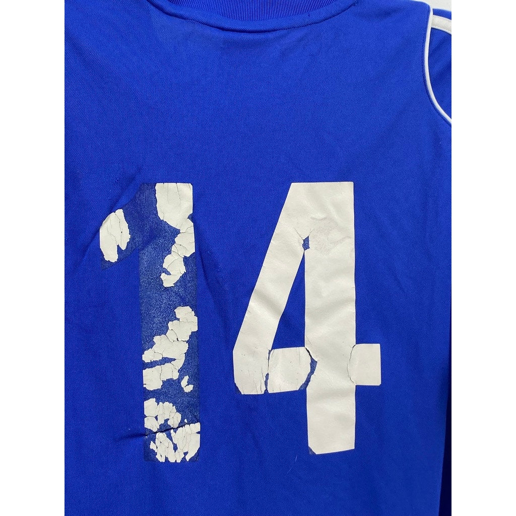 ADIDAS Women's Blue Crewneck Crossfire Short Sleeve Sportswear T-Shirt SZ M