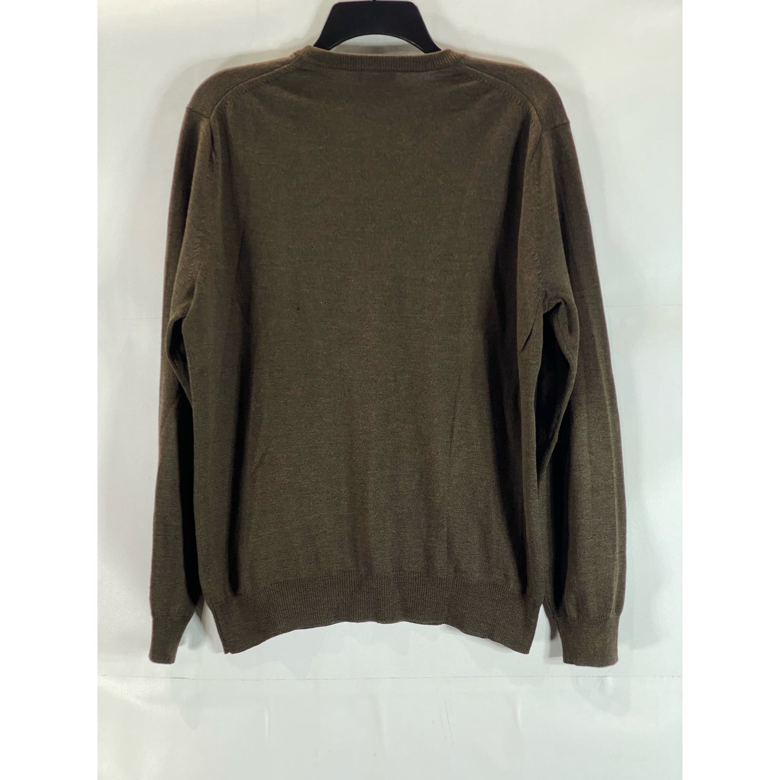 ITALIAN MERINO BY J. CREW Men's Brown V-Neck Pullover Sweater SZ M