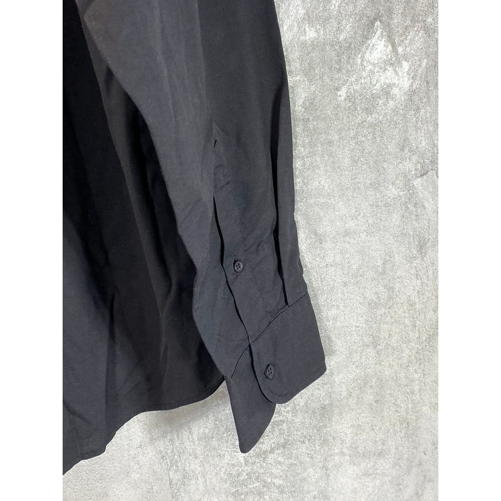 UNTUCKIT Men's Black Solid Carter Button-Up Long Sleeve Shirt SZ 2XL