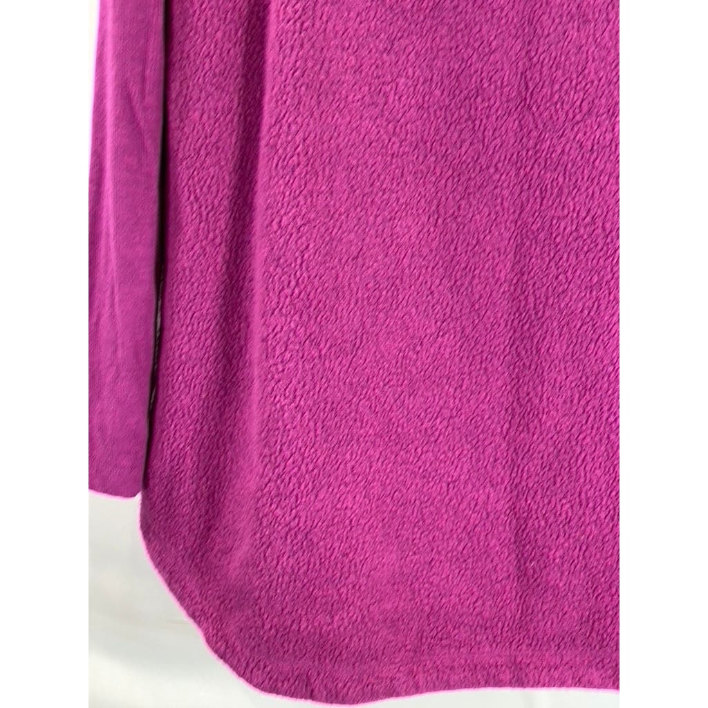 SOFT SURROUNDINGS Women's Fuchsia Adalyn Sherpa Fleece Half-Zip Sweatshirt SZ S