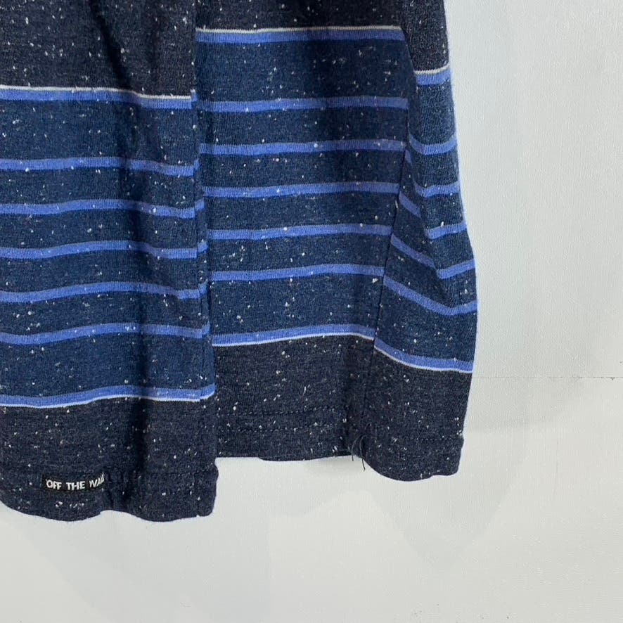 VANS Men's Blue Striped Lightweight Pullover Hooded Sweatshirt SZ L