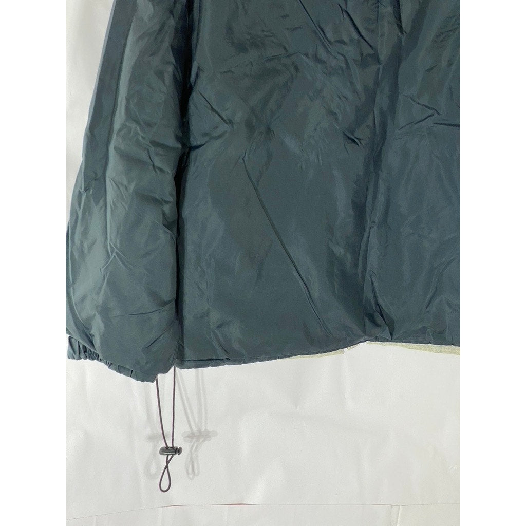 UNBRANDED Men’s Navy-Gray Zip-Up Hooded Jacket SZ L