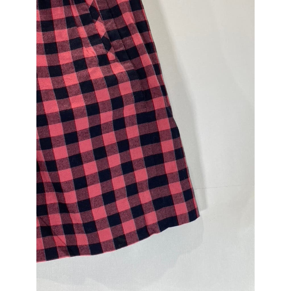 BROOKS BROTHERS Fleece Women's Red/Black Cotton Plaid Vintage Mini Skirt SZ 10