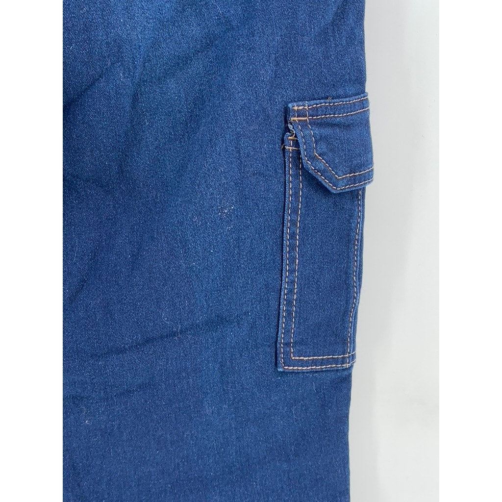 ELITE JEANS Women's Blue Denim Skinny Leg Cargo Jeans SZ 15/32