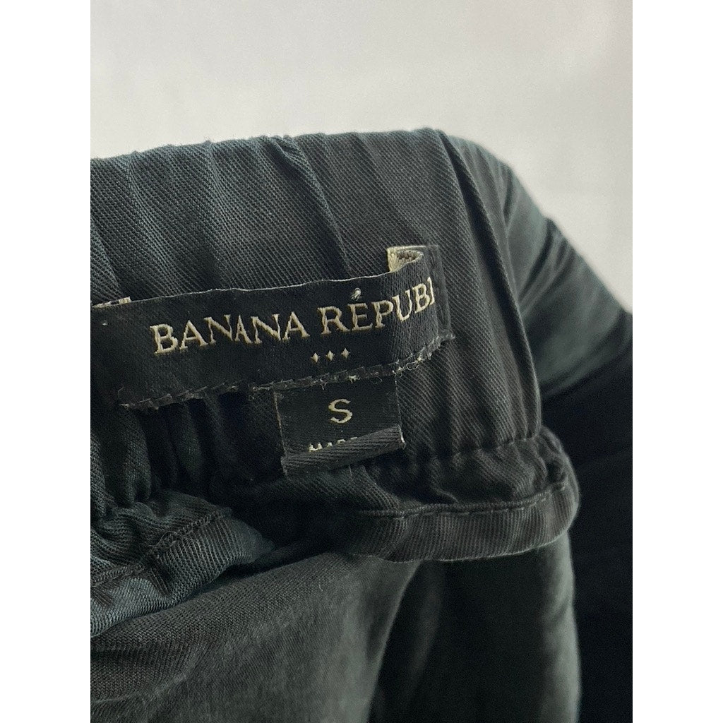BANANA REPUBLIC Women's Black Solid Soft Cargo Pull-On Drawstring Pant SZ S