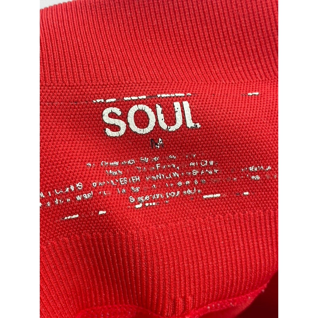SOUL Women's Red-Pink Pull-On Stretch Leggings SZ M