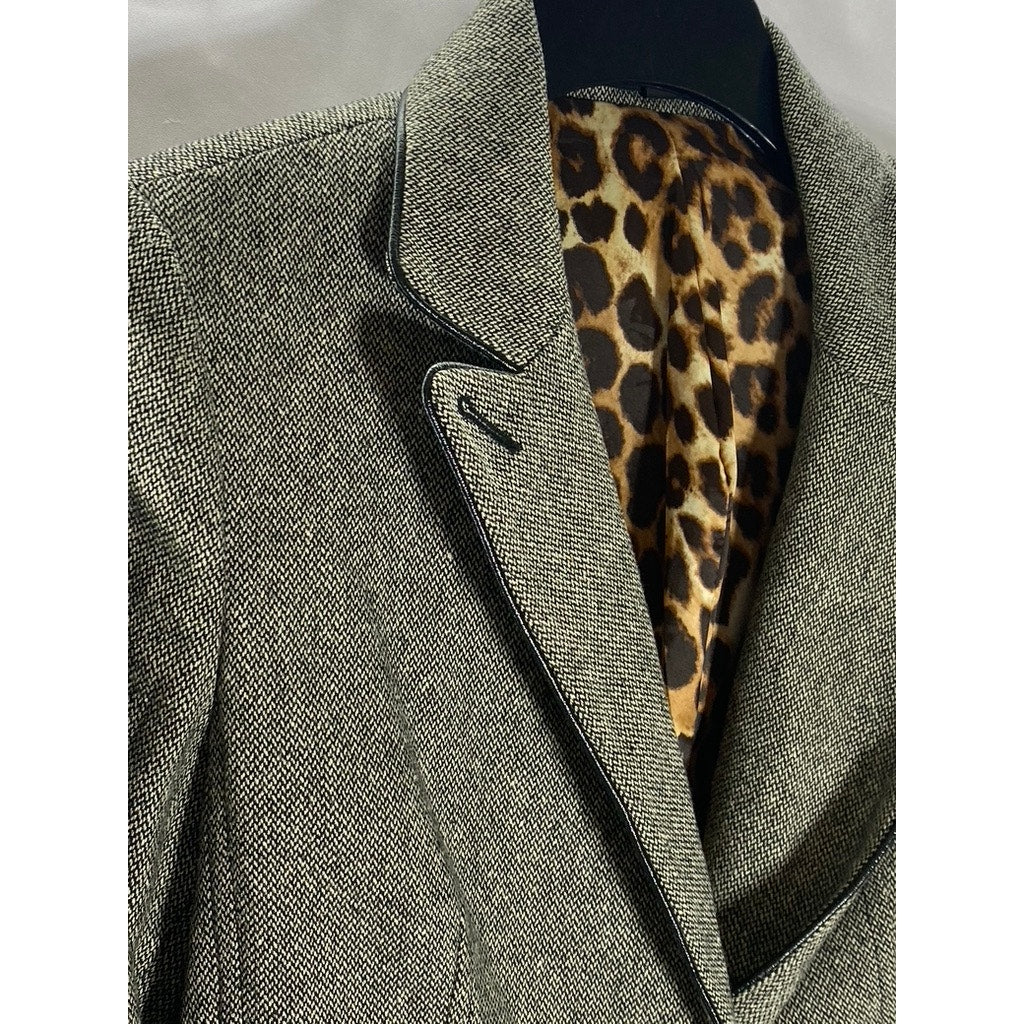EXPRESS DESIGN STUDIO Women's Gray Textured One-Button Wool-Blend Blazer SZ 8