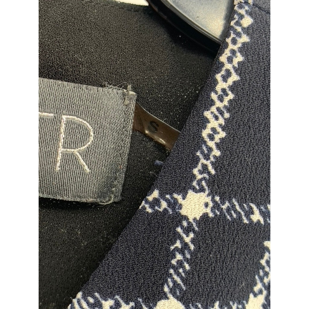 ASTR Women's Blue-Black Plaid Sleeveless Top SZ S