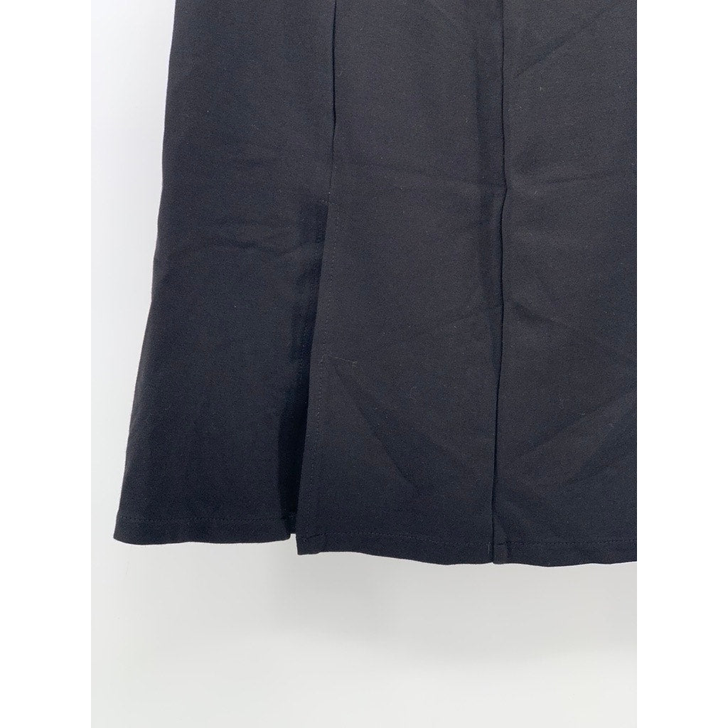 QINGHUAZHU Women's Black Pleated Mini Skirt SZ L