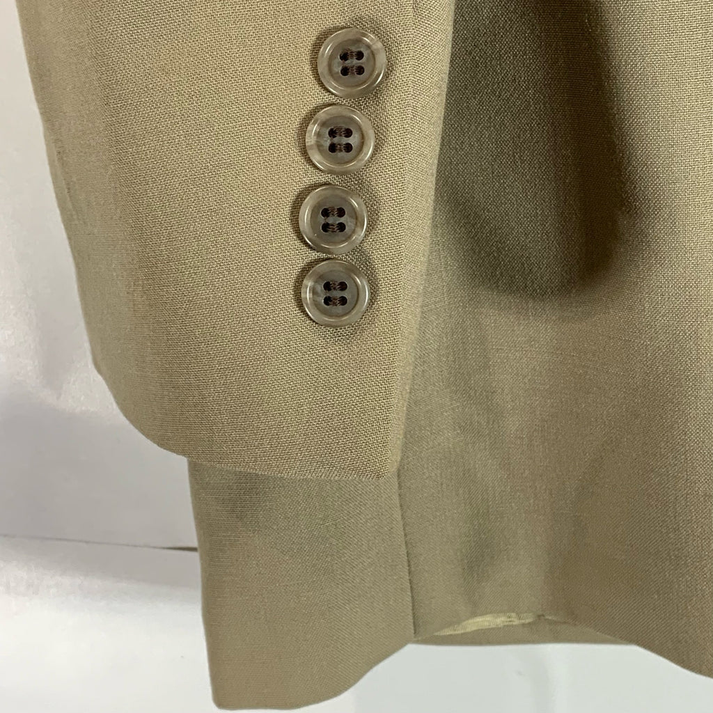 STANLEY BLACKER COUTURE Men's Tan Two-Button Worsted Wool Short Blazer SZ 37S