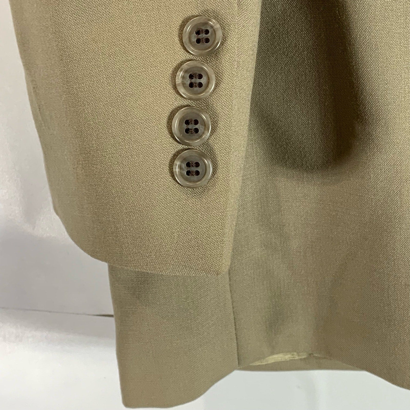STANLEY BLACKER COUTURE Men's Tan Two-Button Worsted Wool Short Blazer SZ 37S
