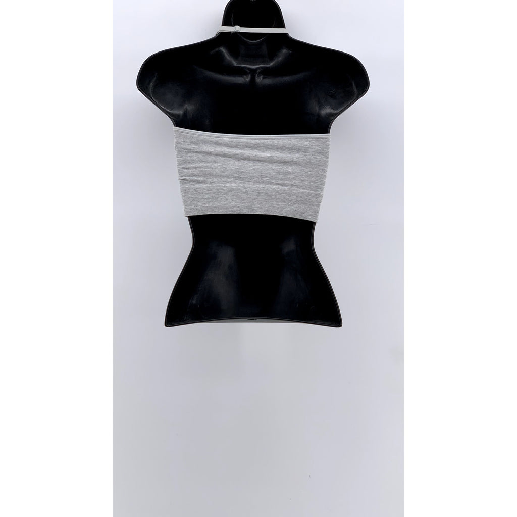 AUDEN Women's Light Gray Scoop-Neck Halter Crop Top SZ S